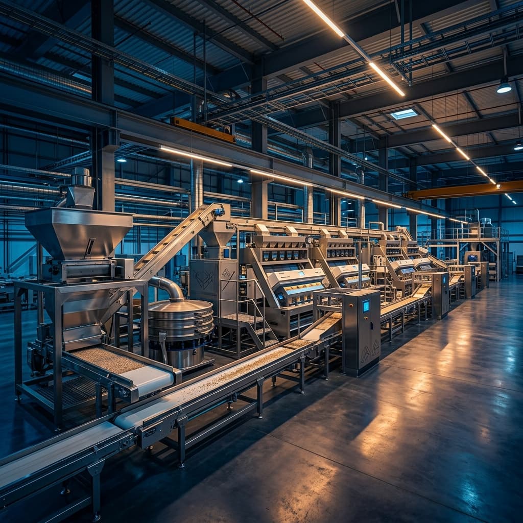 Advanced agro-food cleaning and sorting machine facility